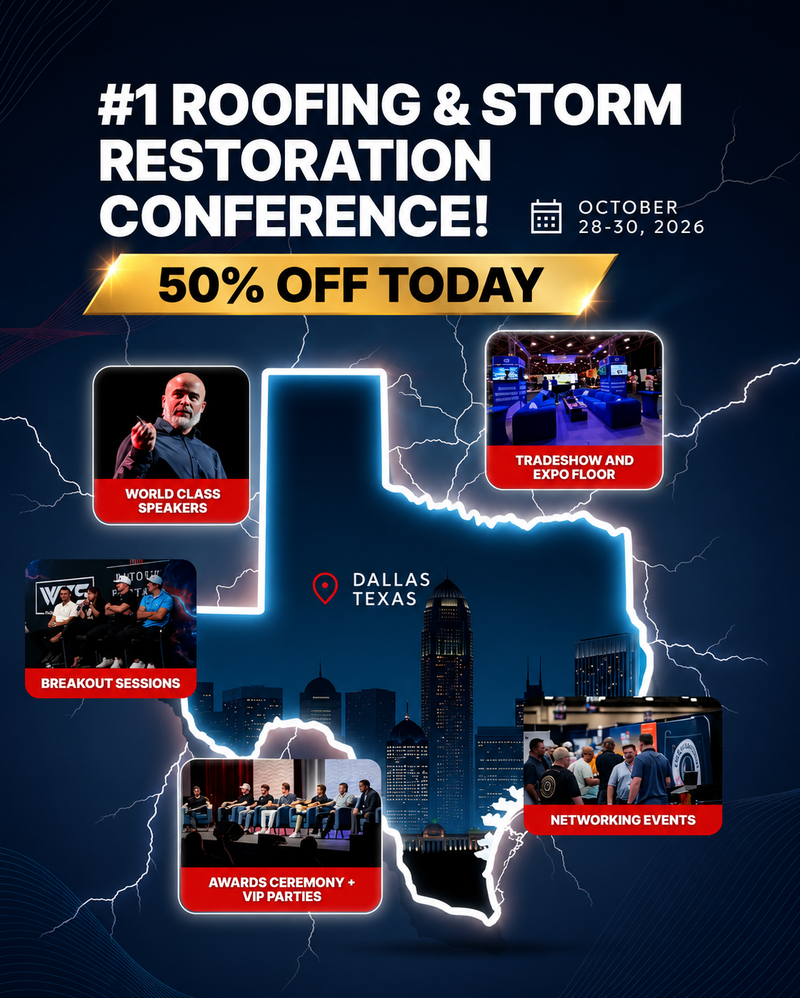 Win The Storm Facebook ad: 50% OFF TODAY