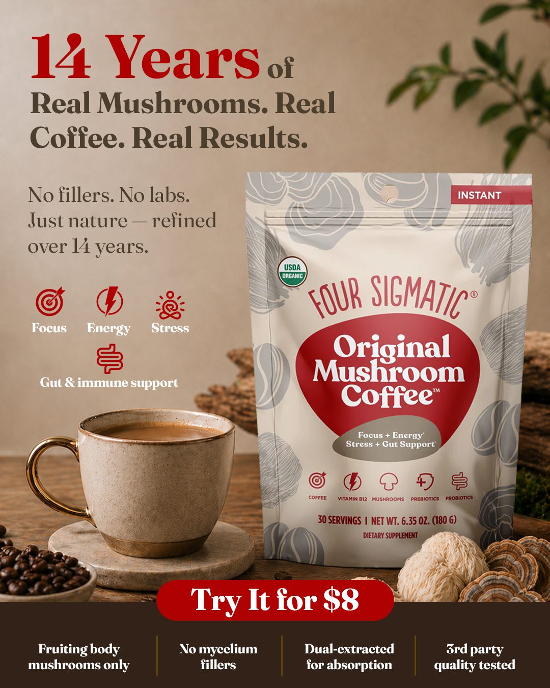 Four Sigmatic Facebook ad