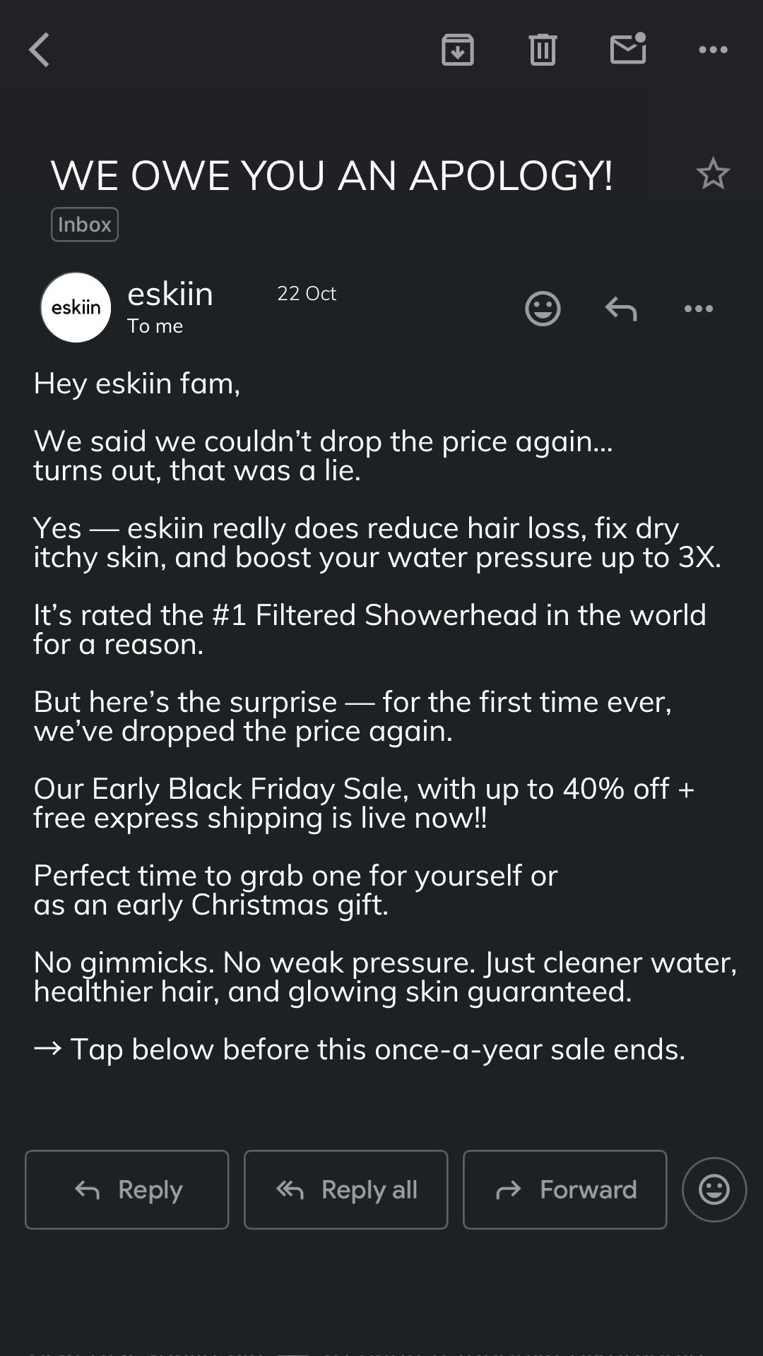 Silky Hair Secrets Facebook ad: America's #1 Filtered Showerhead