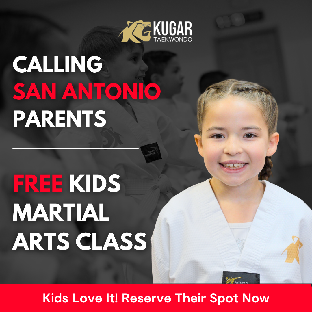 KuGar Taekwondo San Antonio Facebook ad: Kids Martial Arts (Ages 4+) | Free Trial Pass