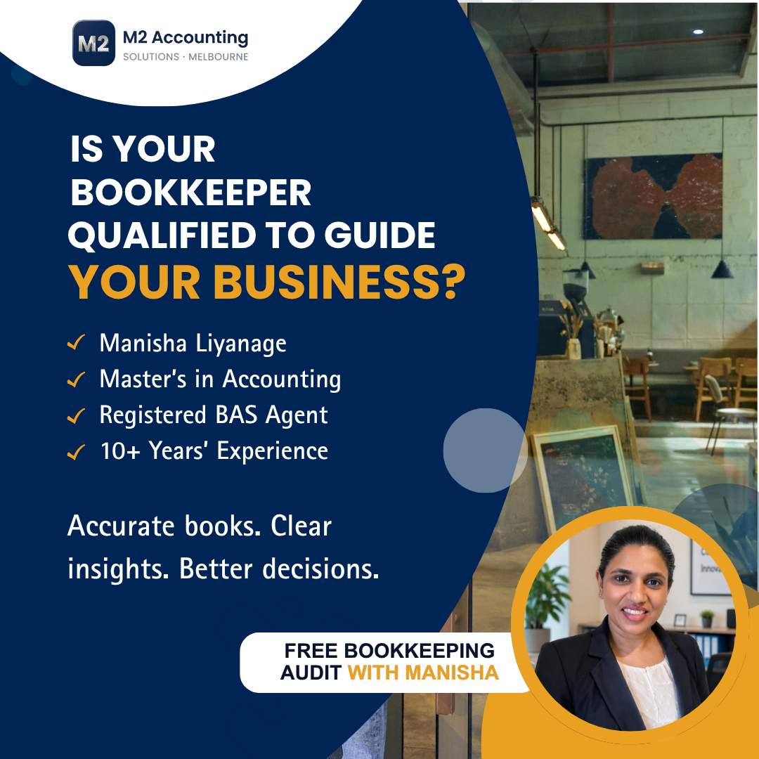 M2 Accounting Solutions Facebook ad: Book your free bookkeeping audit today