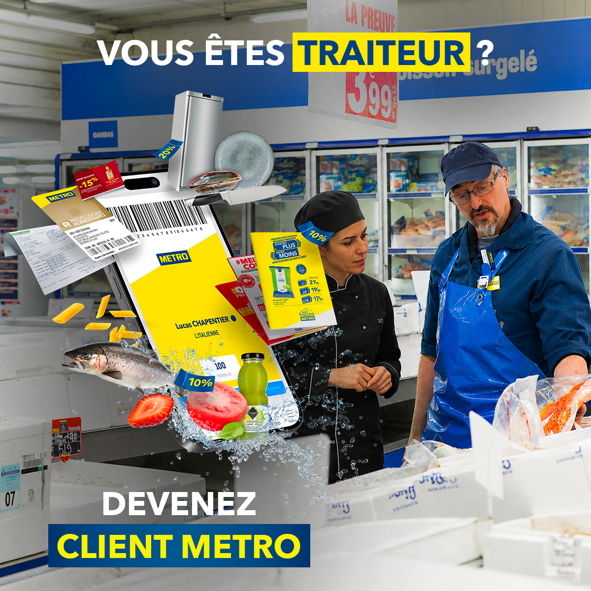 METRO France Facebook ad: METRO votre grossiste traiteur