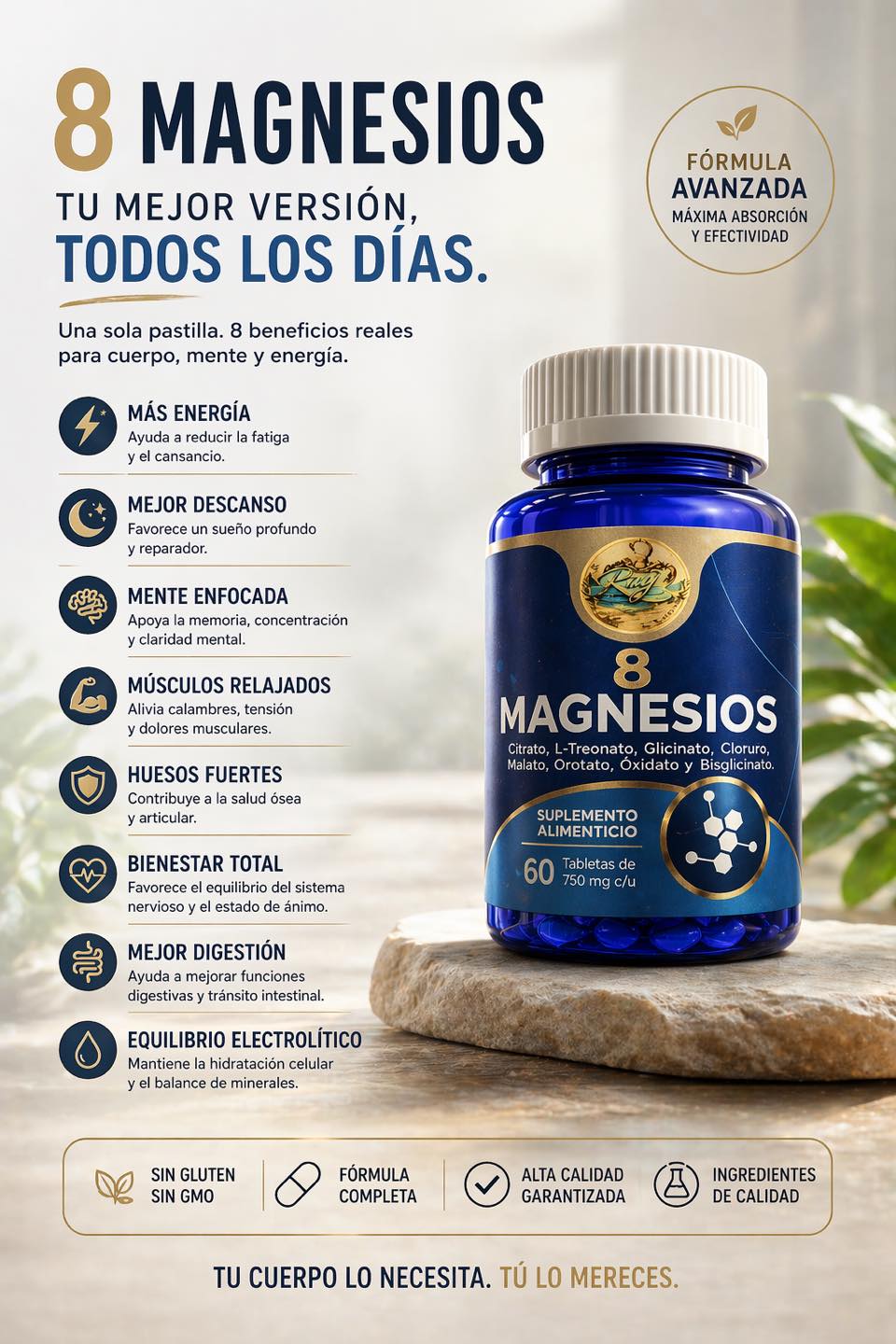 8 Magnesios Ray Saltillo Facebook ad: ¿Duermes mal, te sientes cansado o con estrés…