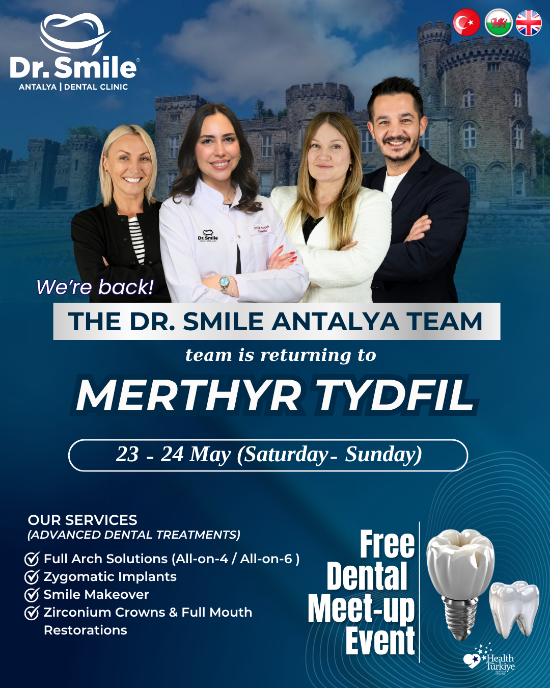Dr Smile Antalya Dental Clinic Facebook ad: FREE DENTAL MEET-UP!