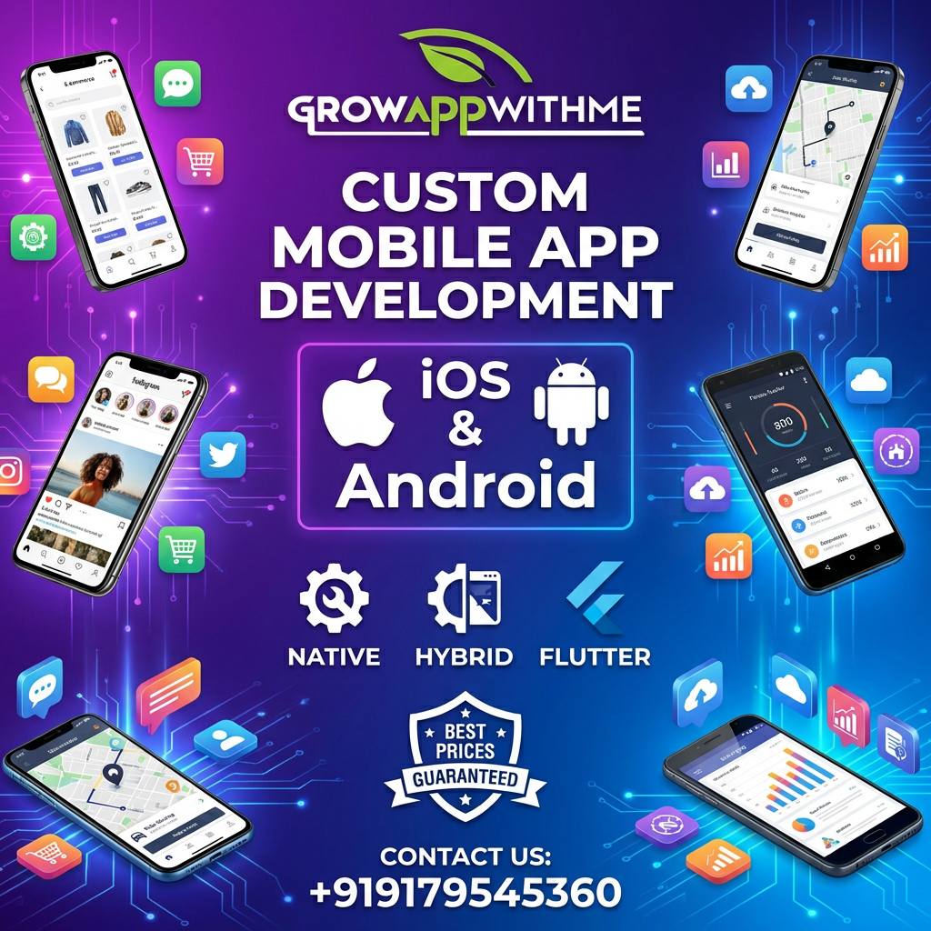 Grow app with me Facebook ad: Grow your business with GrowAppWithMe.