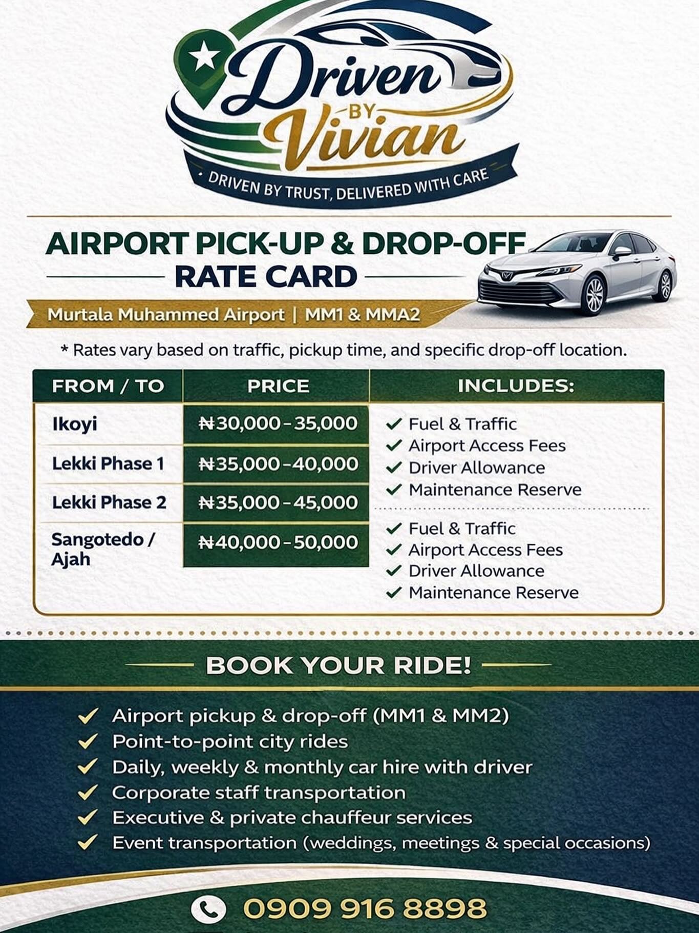 drivenbyvivian Facebook ad: MAINLAND DROP-OFFS AVAILABLE ON REQUEST