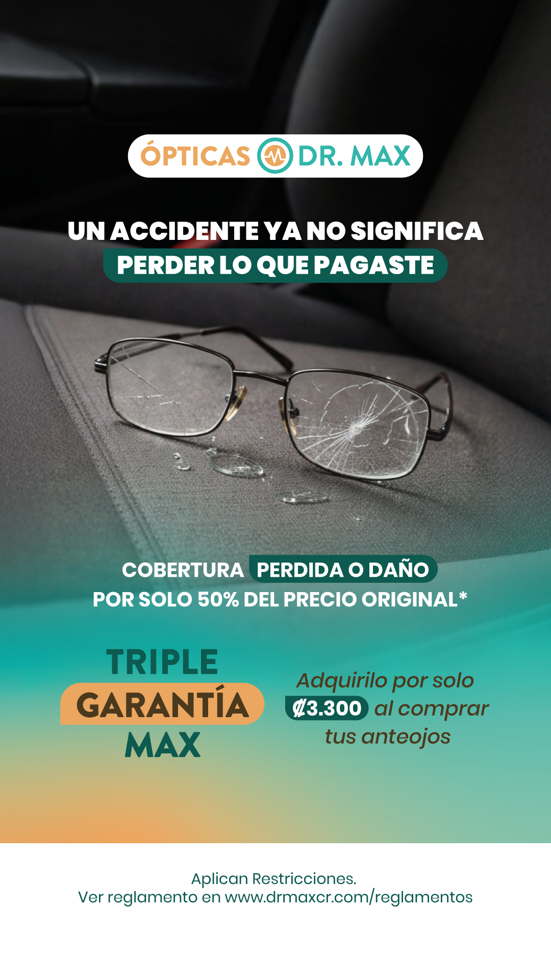 Ópticas Dr Max Facebook ad: ¿Se te quebraron los anteojos?