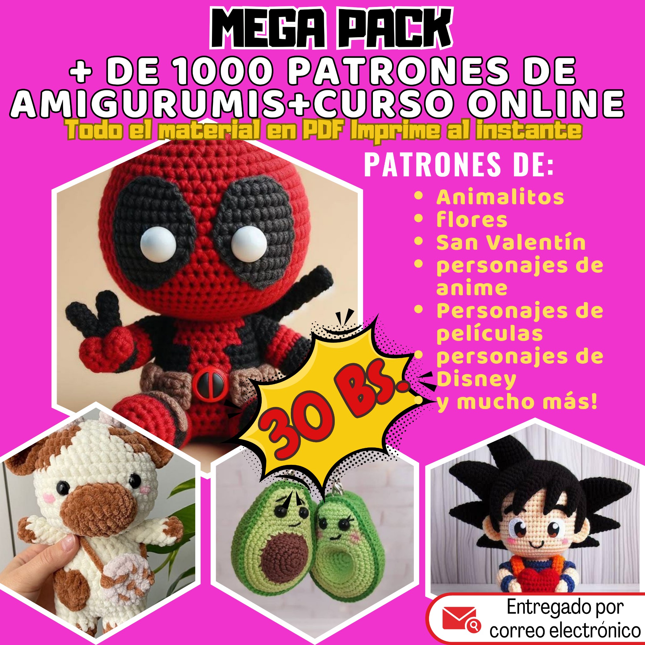 Academia Creativa Facebook ad: Mega Pack de AMIGURUMIS MAS COMPLETO