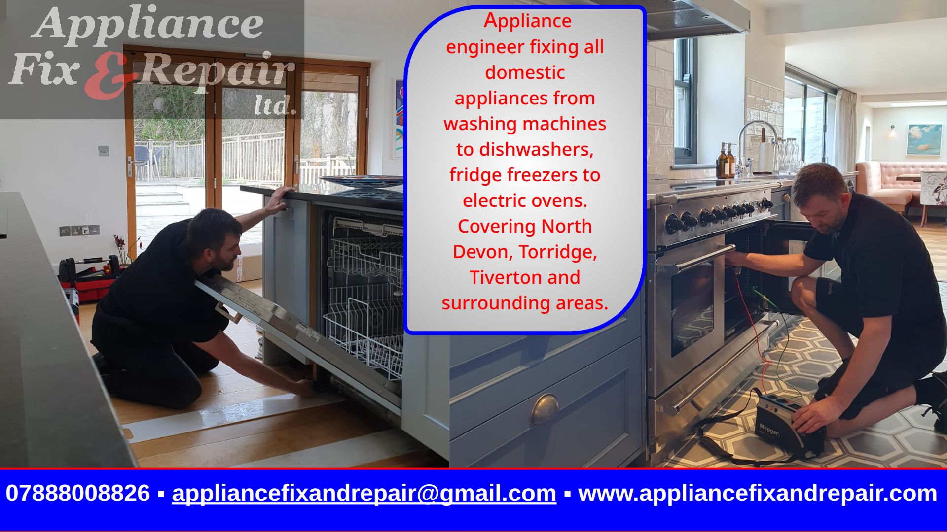 Appliance Fix And Repair Ltd Facebook ad: South Molton based appliance engineer.