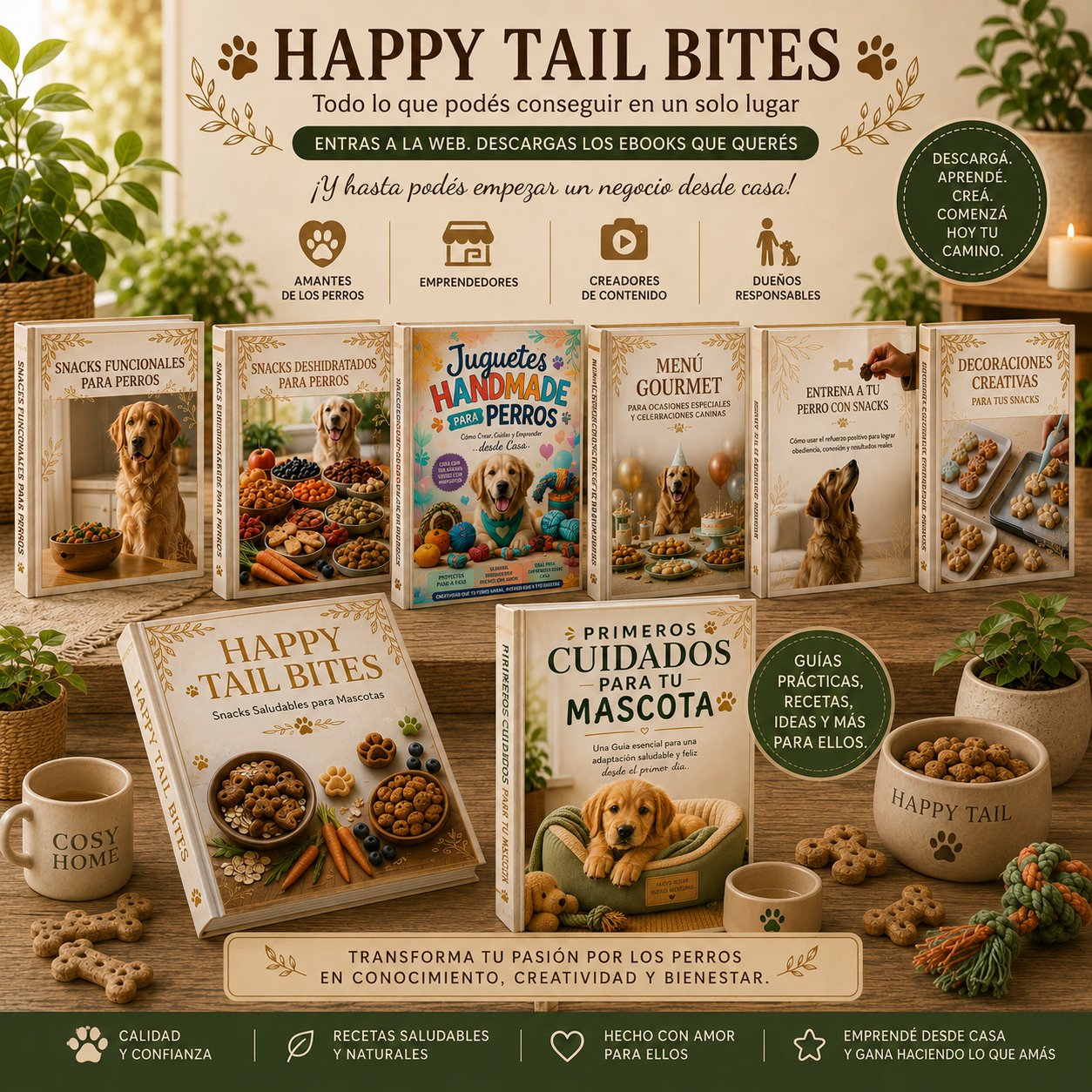 Happy Tail Bites Facebook ad: Todo lo que amás para tu perro… y un negocio que puede…