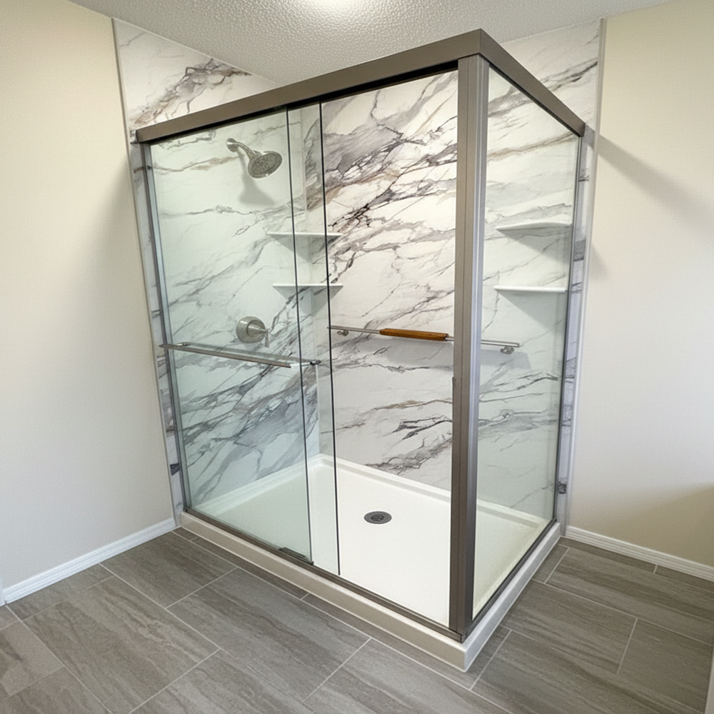 Custom Walk-In Showers Facebook ad