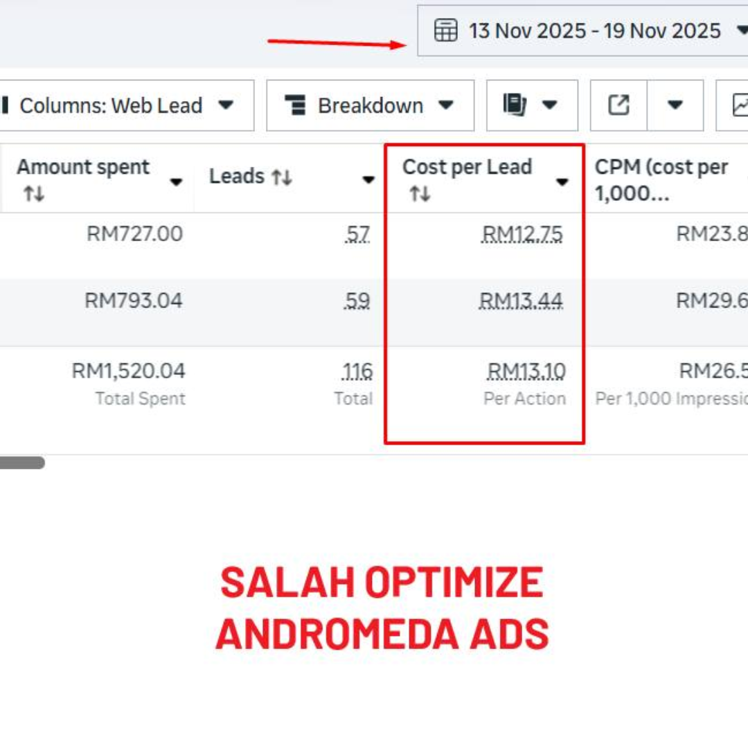 Aiman Abd Rahman Facebook ad: Saya Pernah Tersilap Optimize Andromeda Ads.