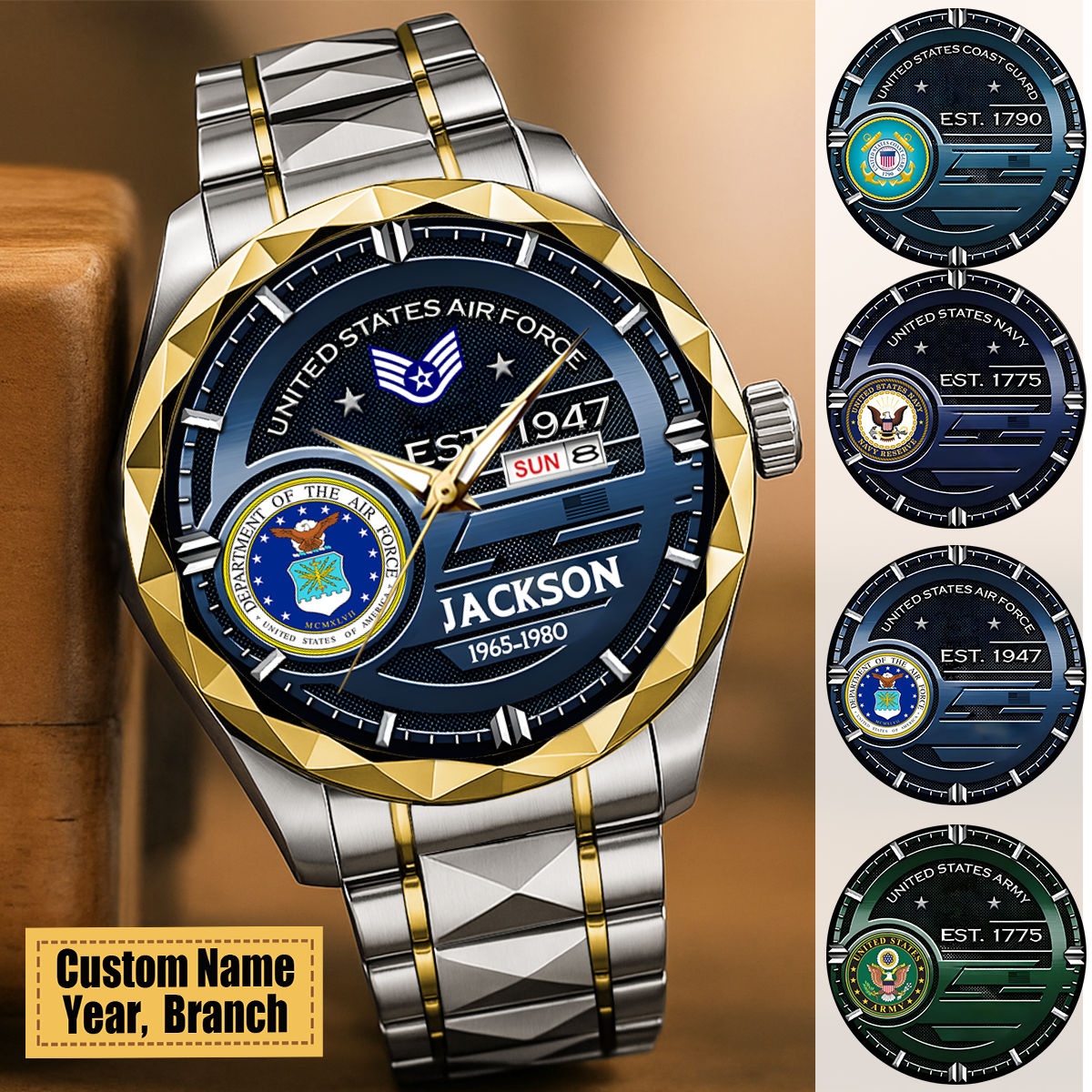 Caeliv Facebook ad: Customized U.S. Military Badge Watches - Gifts for Soldier