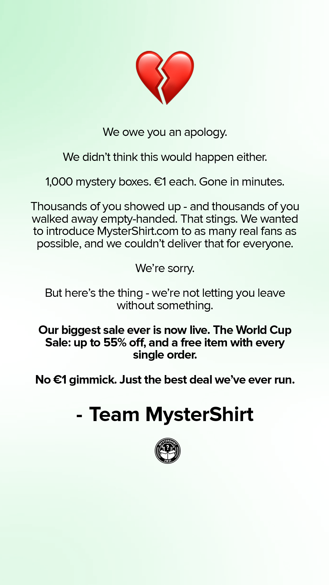 Mystershirt Facebook ad from Jul 2, 2026