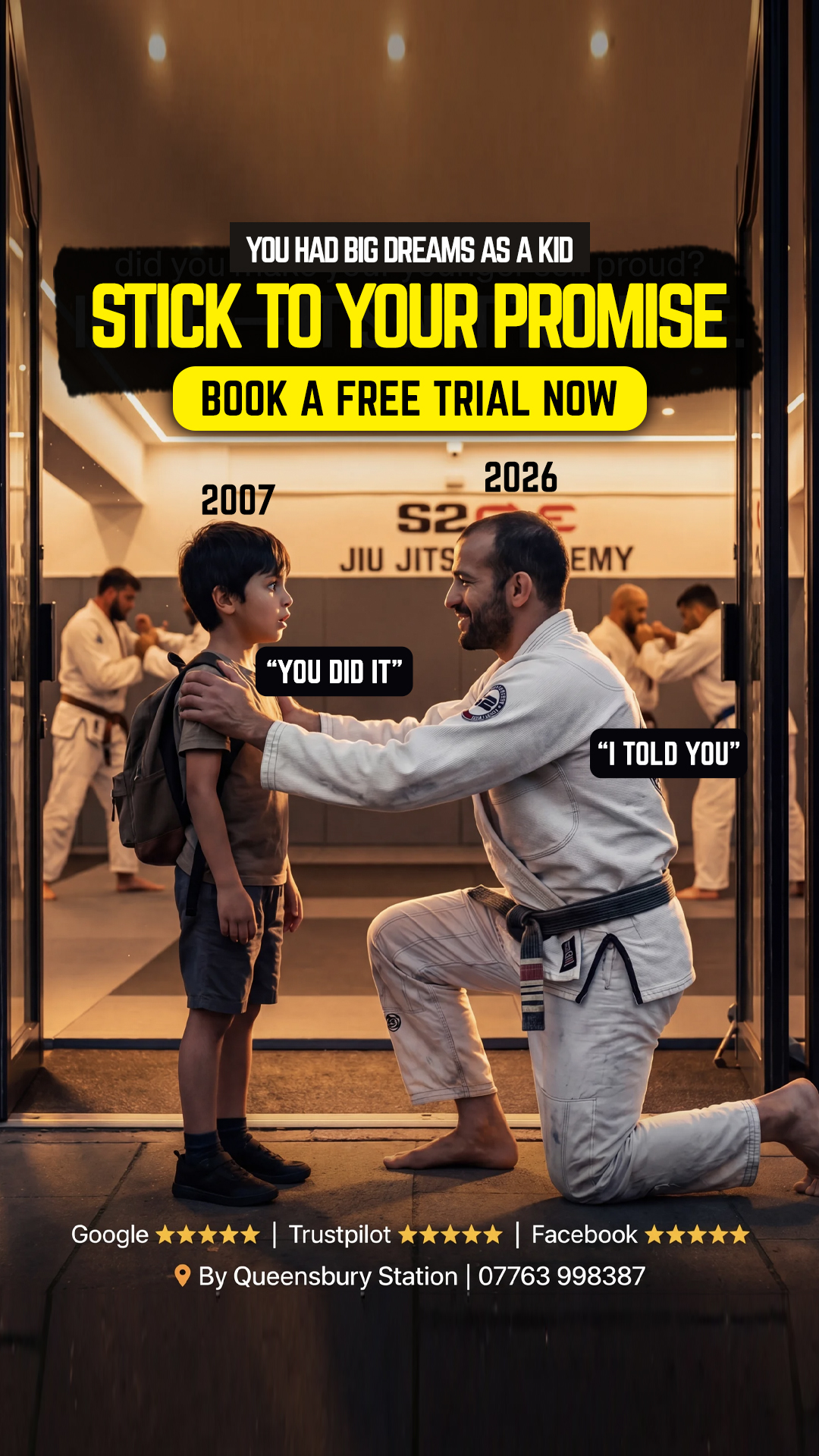 S2one Jiu Jitsu Academy Facebook ad: All MEN should lead their families and build confidence