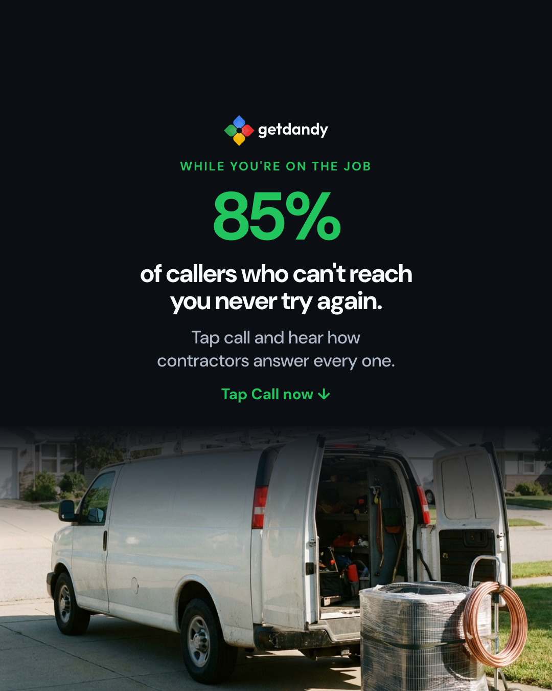 GetDandy Facebook ad: Stop losing the calls you miss