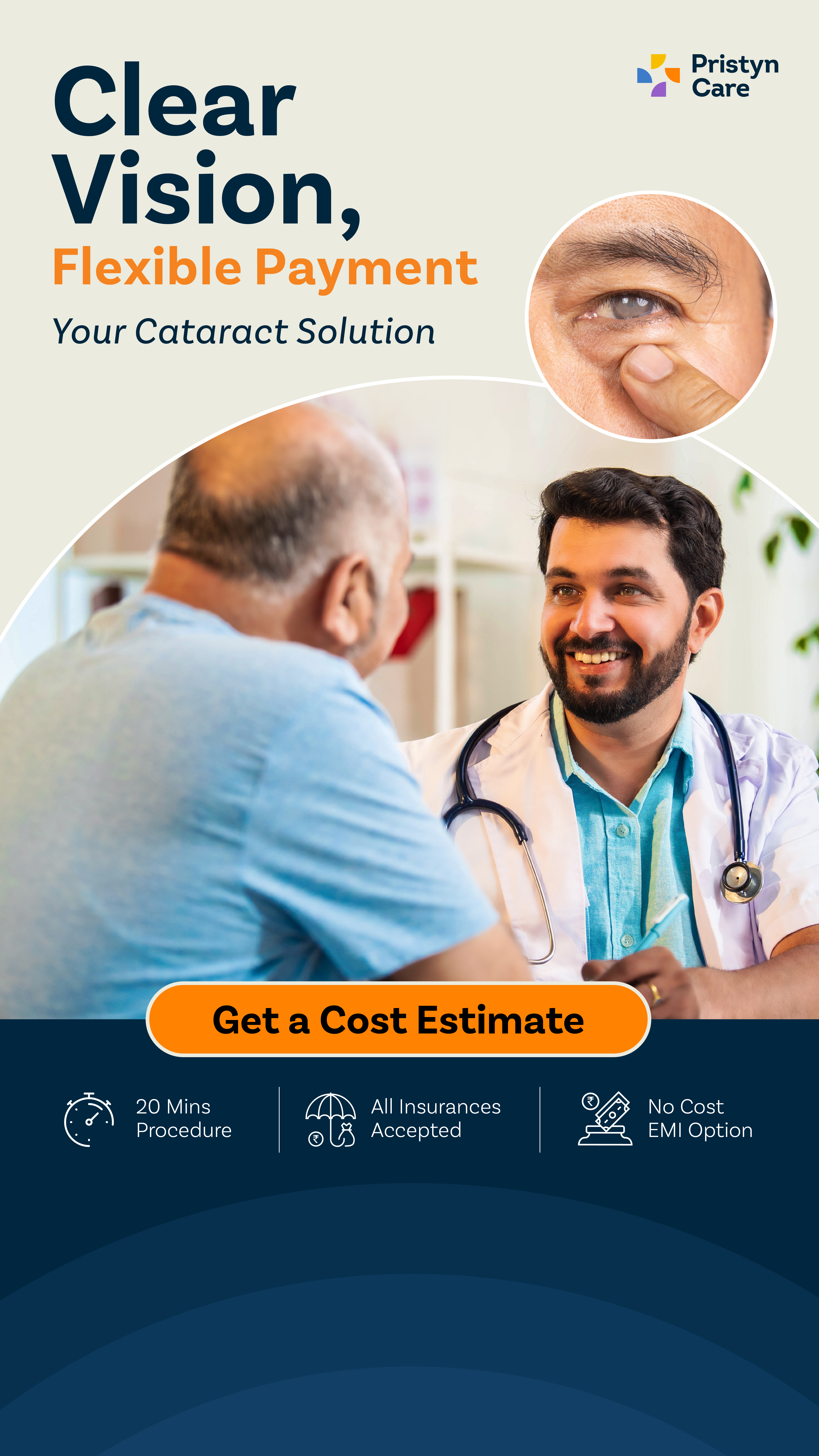 Pristyn Care Ophthalmology Facebook ad from Feb 7, 2026