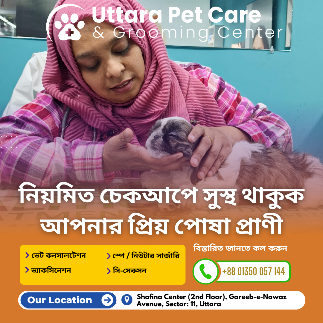 Uttara Pet Care & Grooming Center Facebook ad: আপনার পোষ্য কি অসুস্থ?
