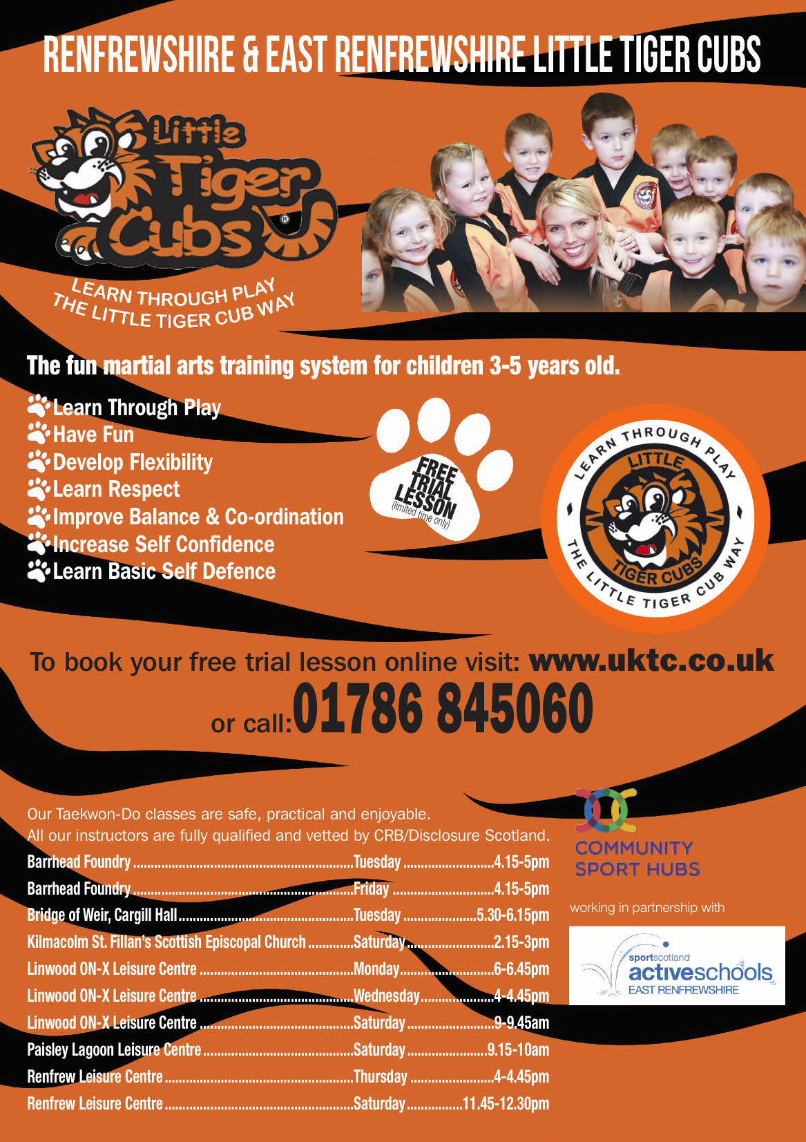 UKTC Taekwon-Do & Little Tiger Cubs Facebook ad: East Renfrewshire & Renfrewshire