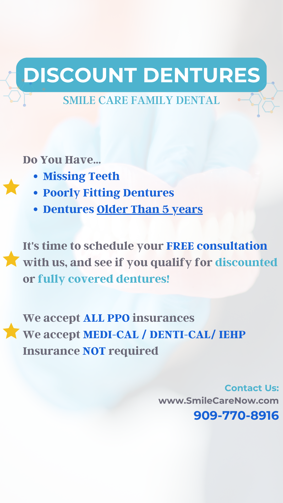 Smile Care Family Dental Facebook ad from Feb 25, 2024