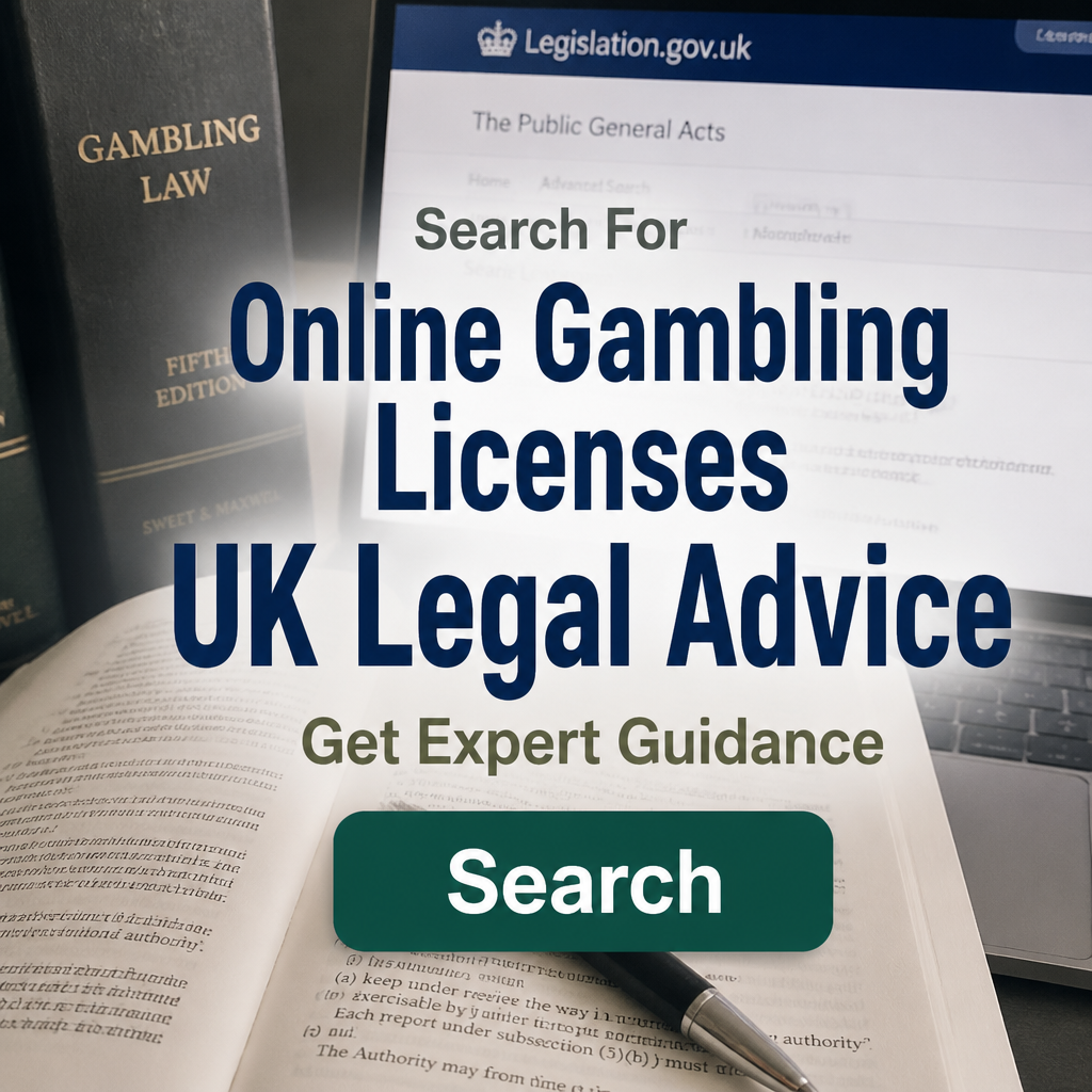 Thought Zone Facebook ad: Search for Online gambling licenses UK legal advice