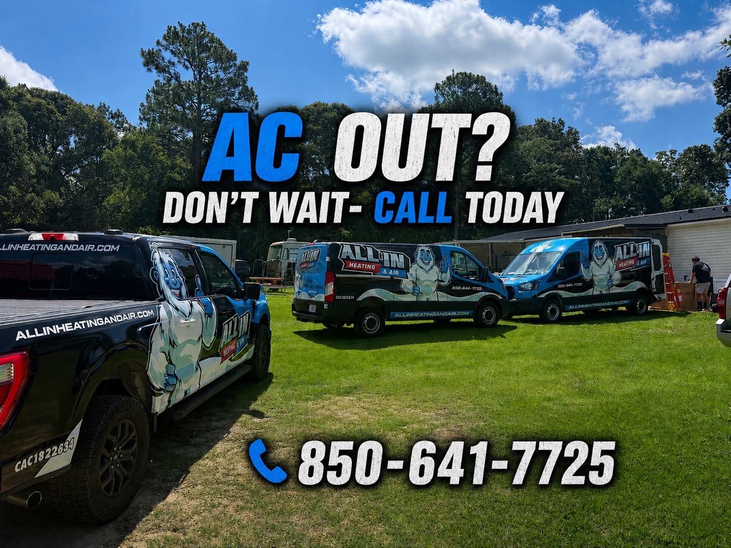 All in Heating and Air Facebook ad: We are feeling this heat and we know…