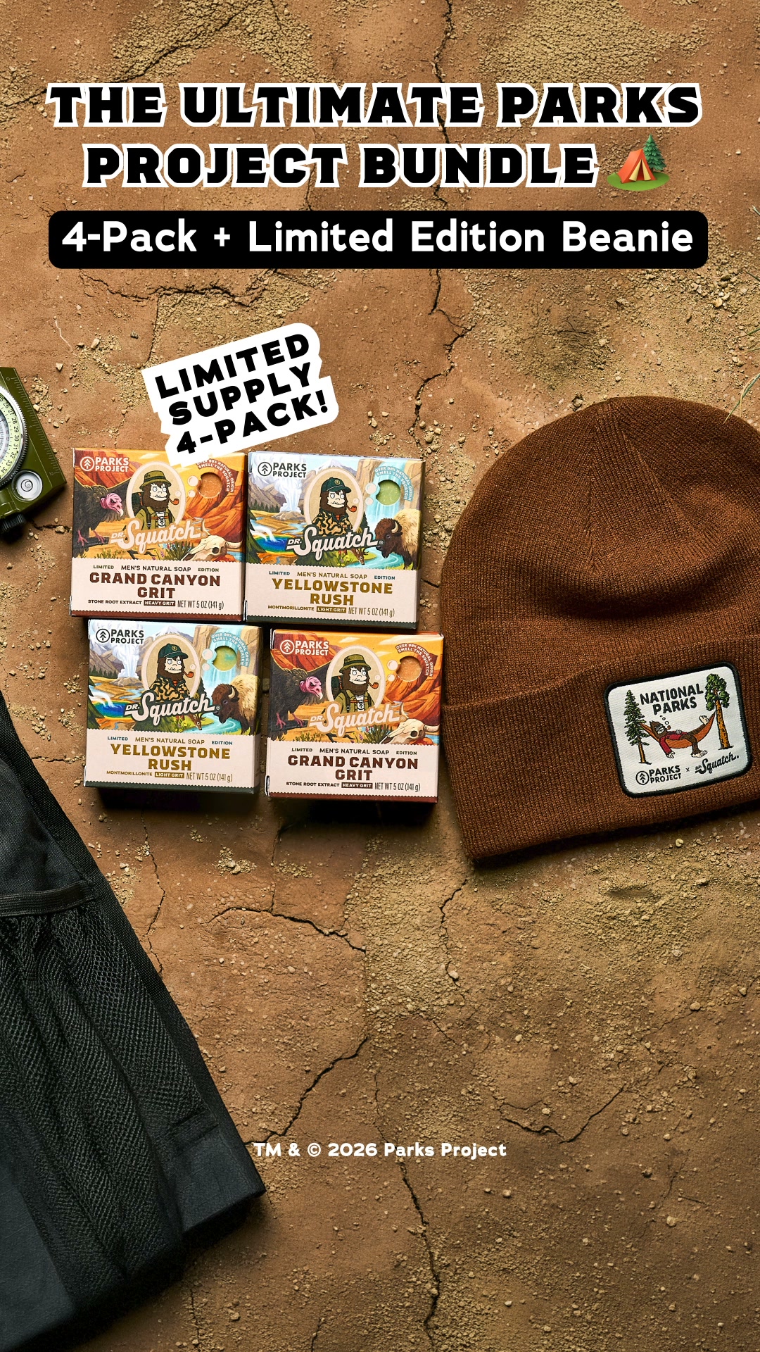 Dr. Squatch Facebook ad: NEW: NATIONAL PARK SOAP