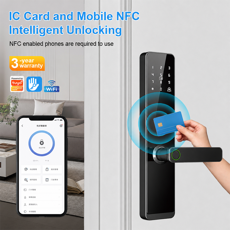 Zhengzhou Ruixiang Intelligent Technology Co., Ltd. Facebook ad: Semi-Automatic Smart Door Lock, Minimalist Luxury Style for…