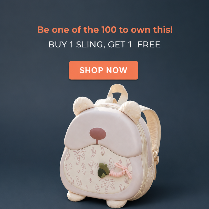 The Tiny Spaark Facebook ad: Buy White Polyester Bear Face Kids School Backpack!