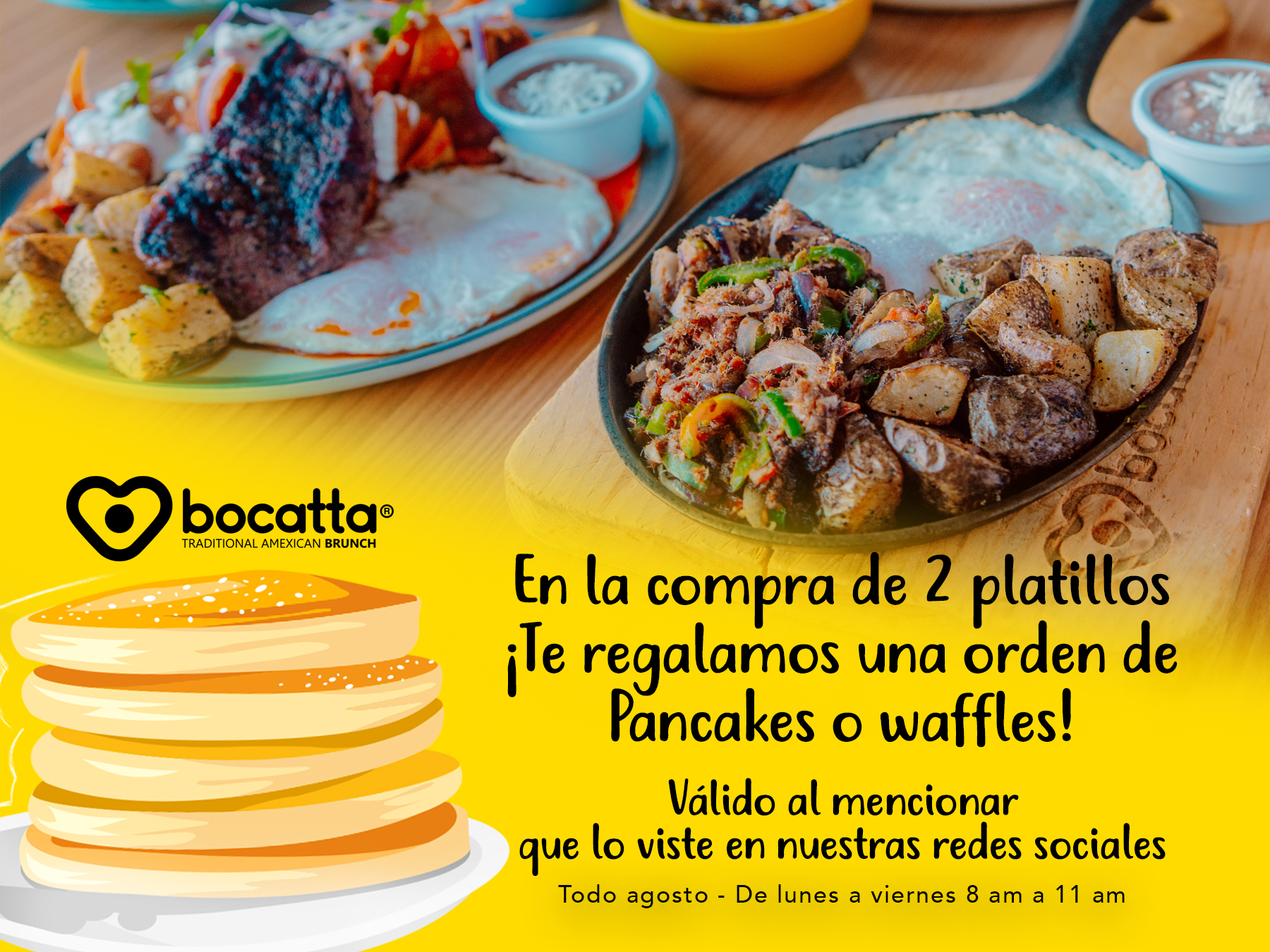 Bocatta Mexicali Facebook ad: ¡Disfruta de nuestros deliciosos platillos, compra 2 y…