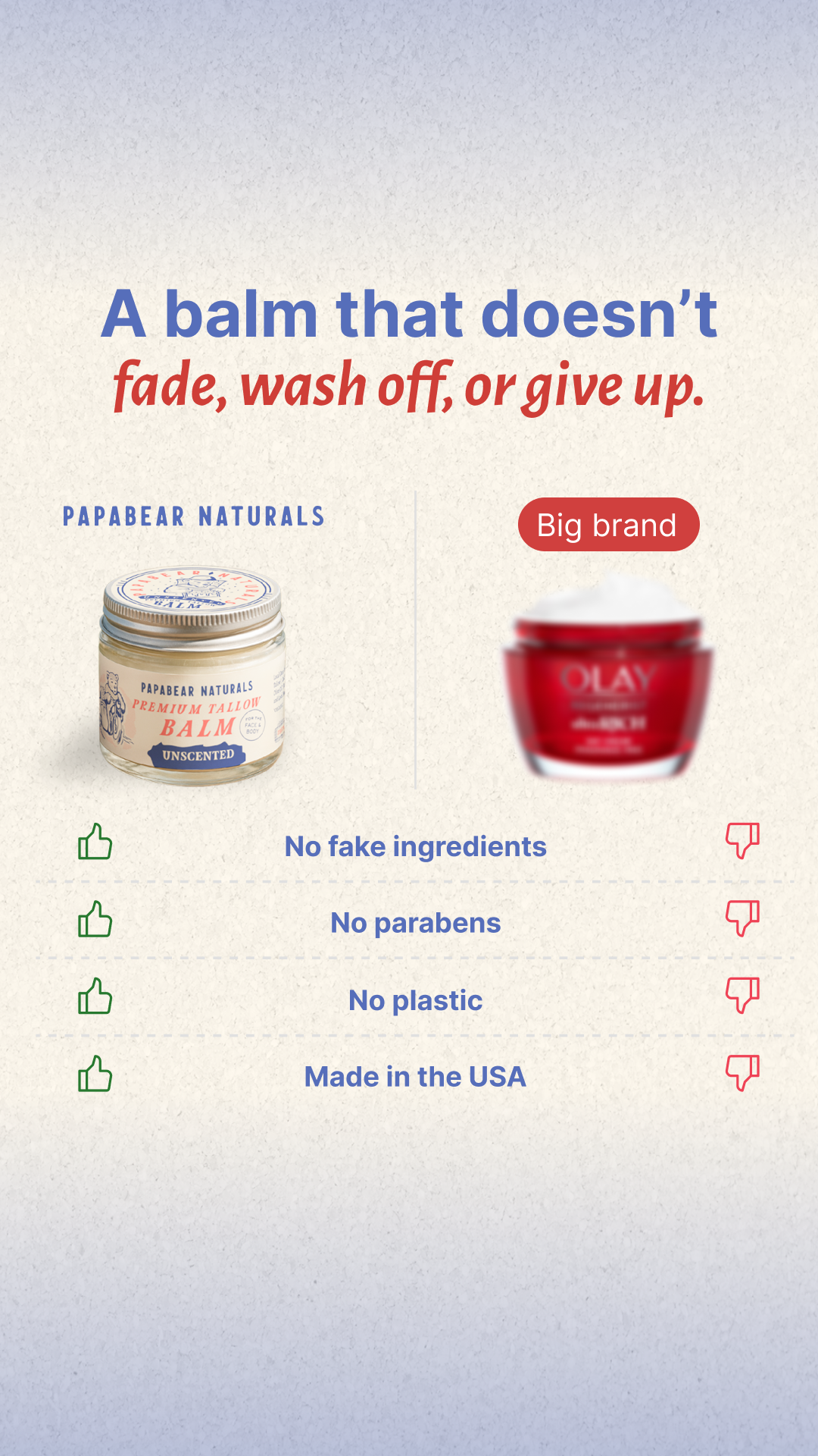 Papabear Naturals Facebook ad