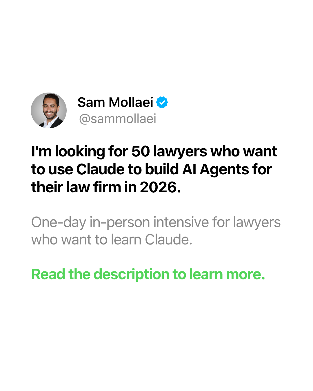 Sam Mollaei Facebook ad
