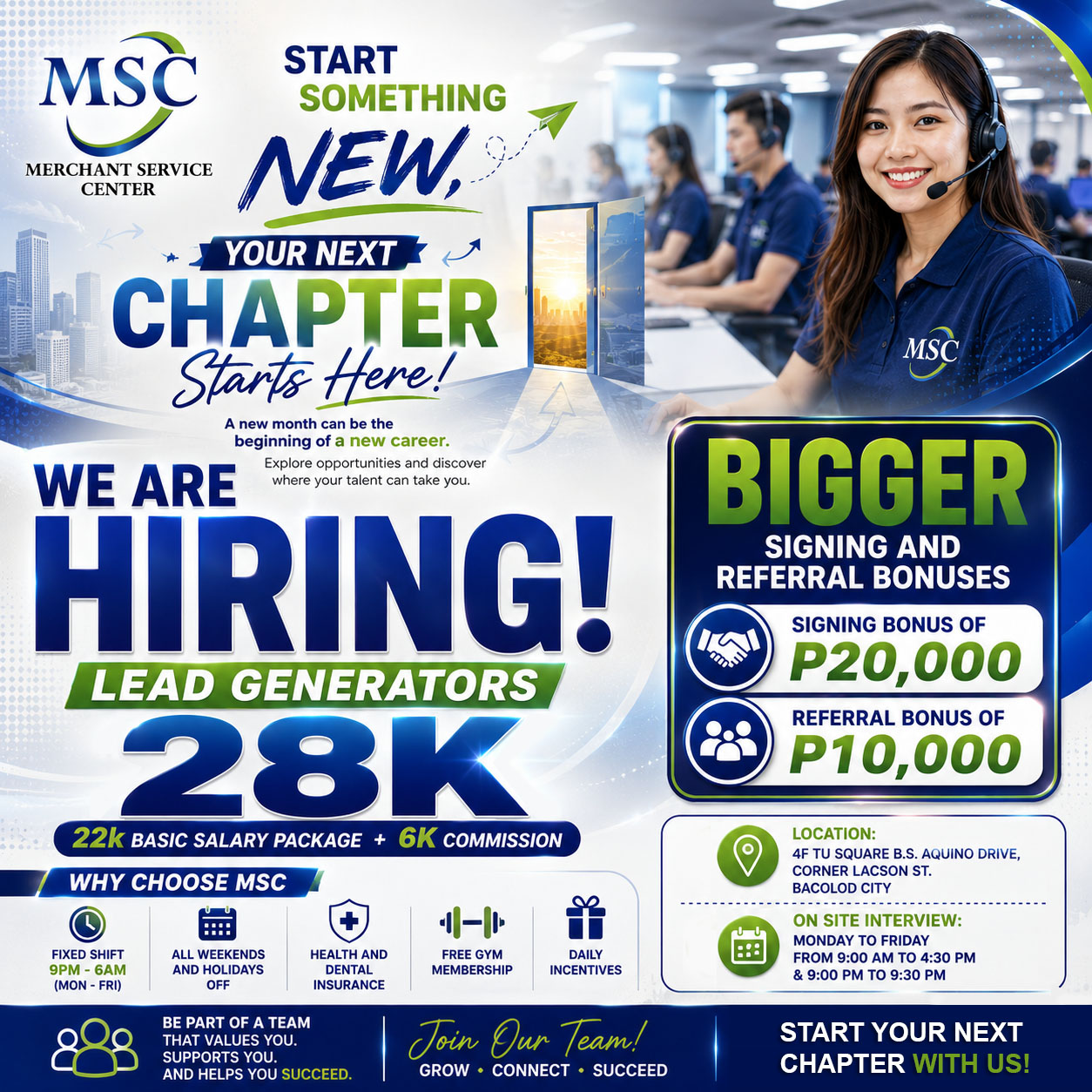 MSC Bacolod Facebook ad: We are still hiring.