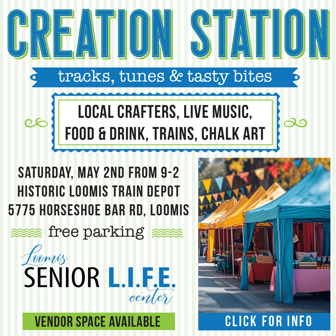 Loomis Senior LIFE Center Facebook ad: Creation Station -Local Crafters, Music, Food, Vendors