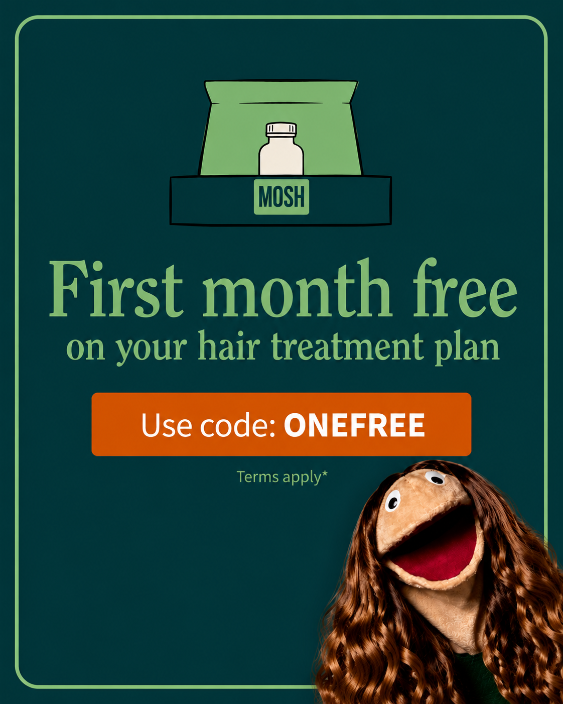 Mosh Facebook ad: USE CODE ONEFREE