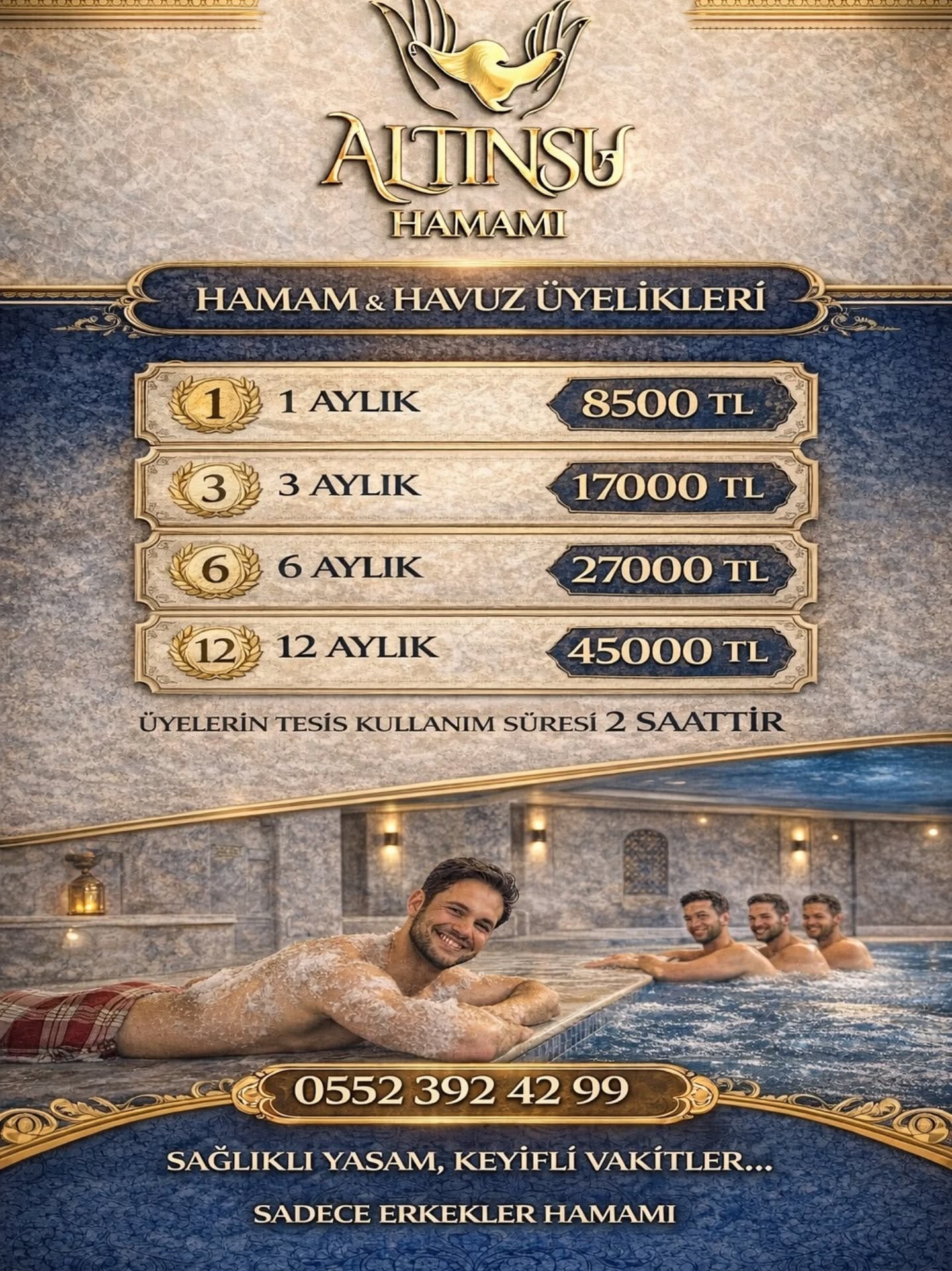 Altınsu Hamam & Spa Facebook ad: ÜYE OLUN, KONFORU RUTİNE DÖNÜŞTÜRÜN!