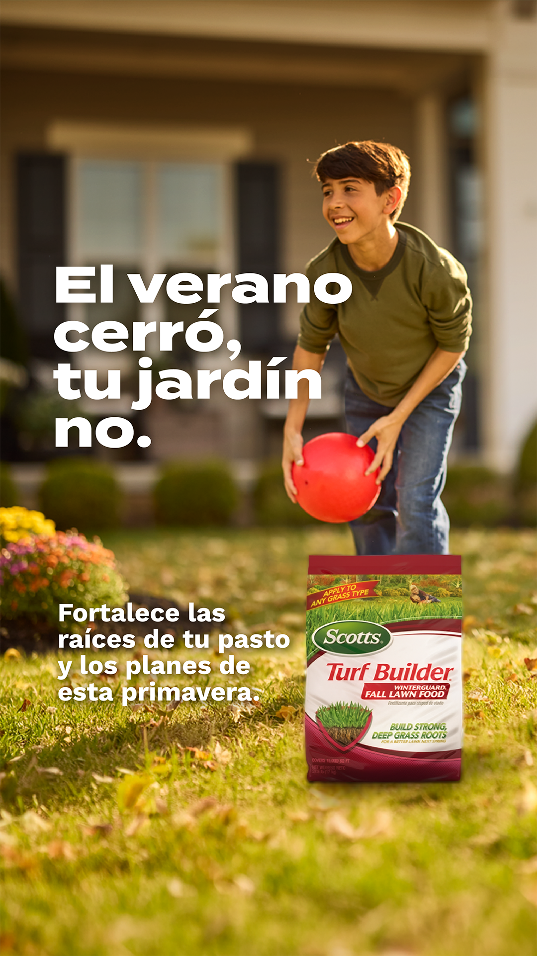Scotts Lawn Care Facebook ad: Tus planes en el jardín siguen