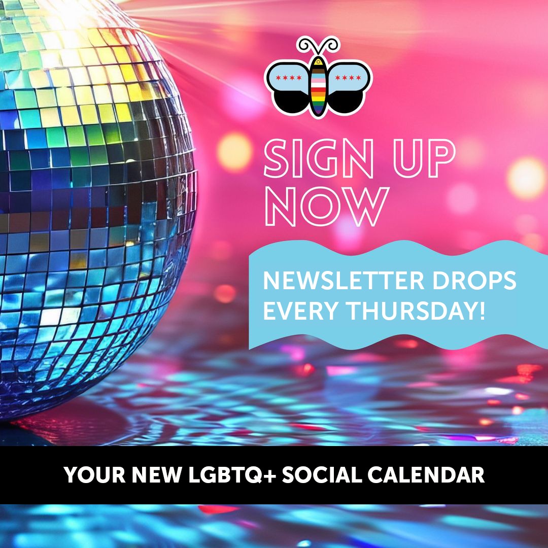 Chicago Social Butterflies Facebook ad: A free weekly newsletter with the best LGBTQ+ events