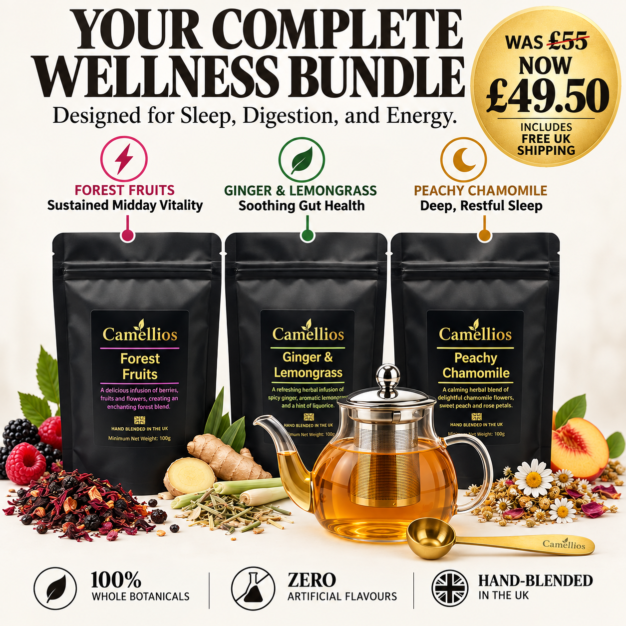 Camellios Facebook ad: Your Complete Wellness Tea Ritual