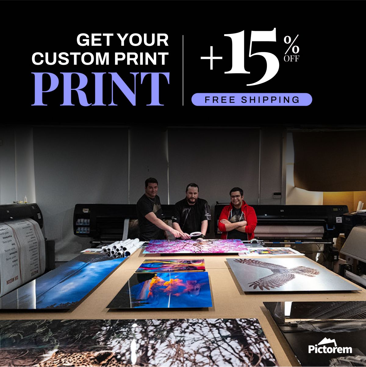Pictorem Facebook ad: Get Your Custom Prints