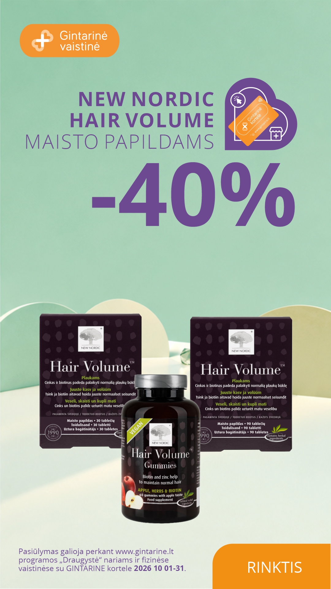 Gintarinė Vaistinė Facebook ad: MĖNESIO PASIŪLYMAS