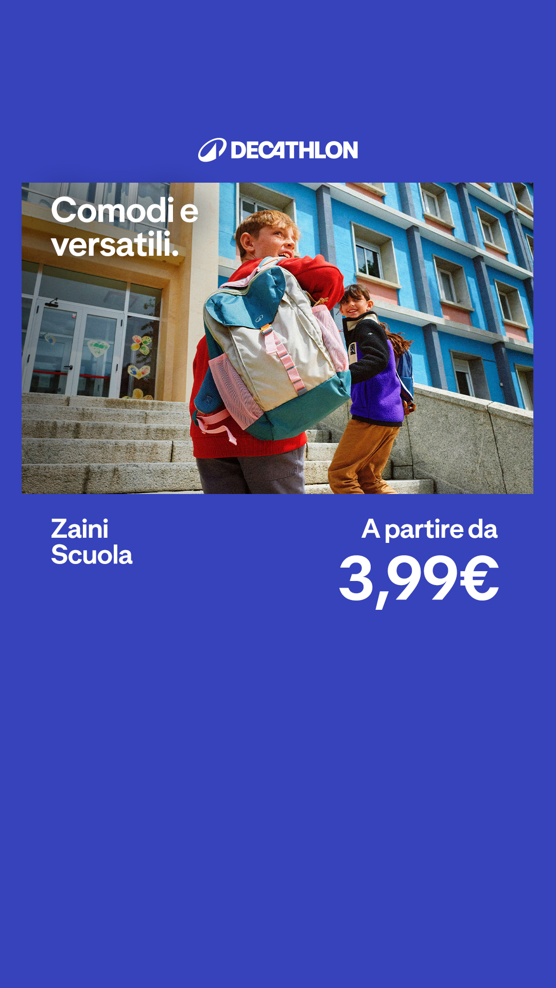Decathlon Italia Facebook ad: Zaini scuola