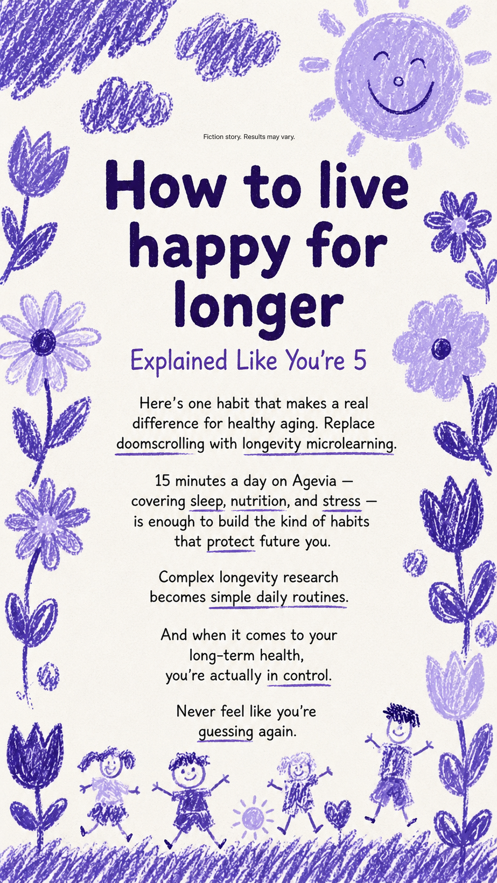 Agevia Longevity Coach Facebook ad: 10 Zones, Scored in 2 Minutes