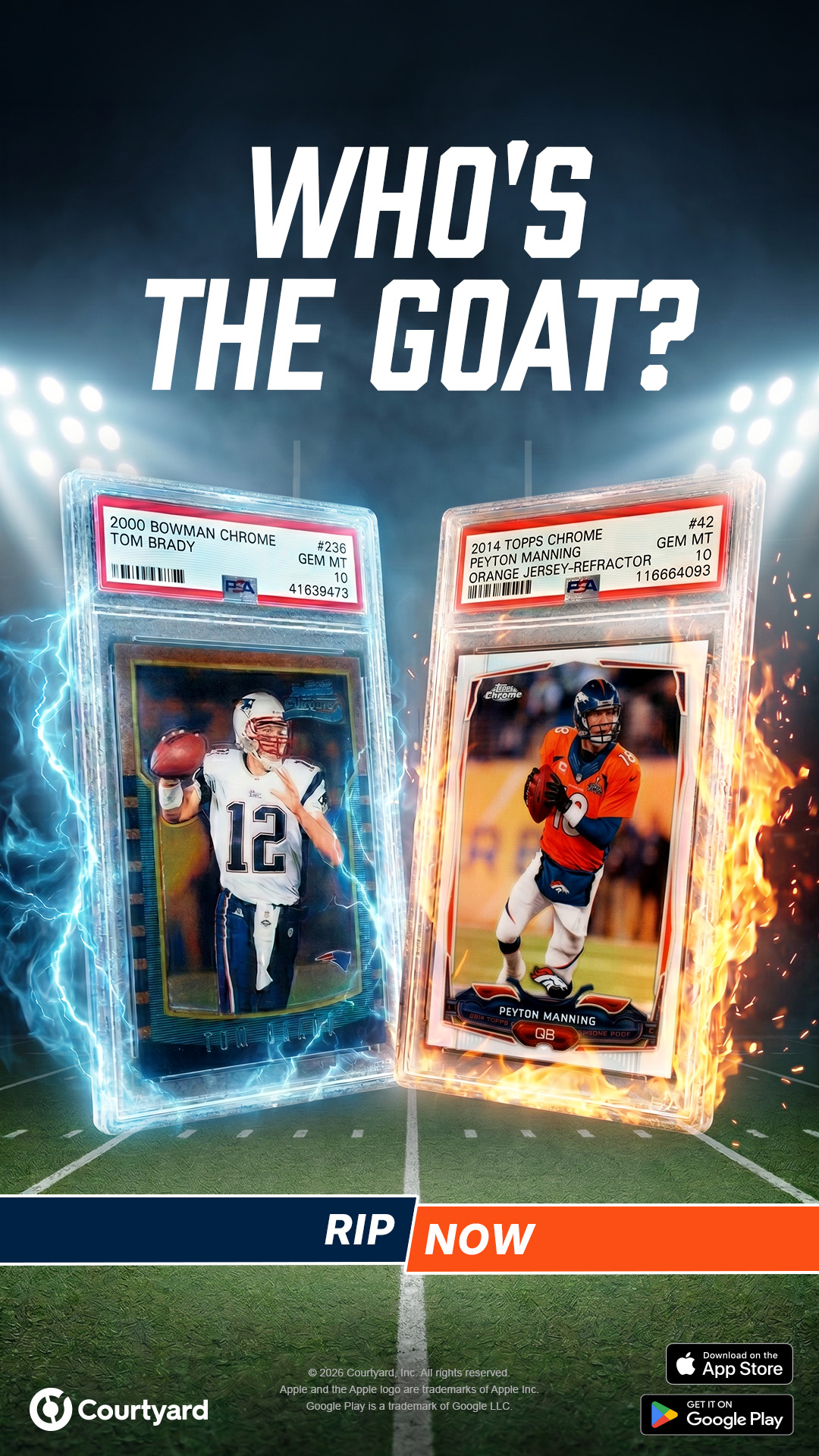 Courtyard Facebook ad: Mystery Packs. Real Cards. Instant Buyback.