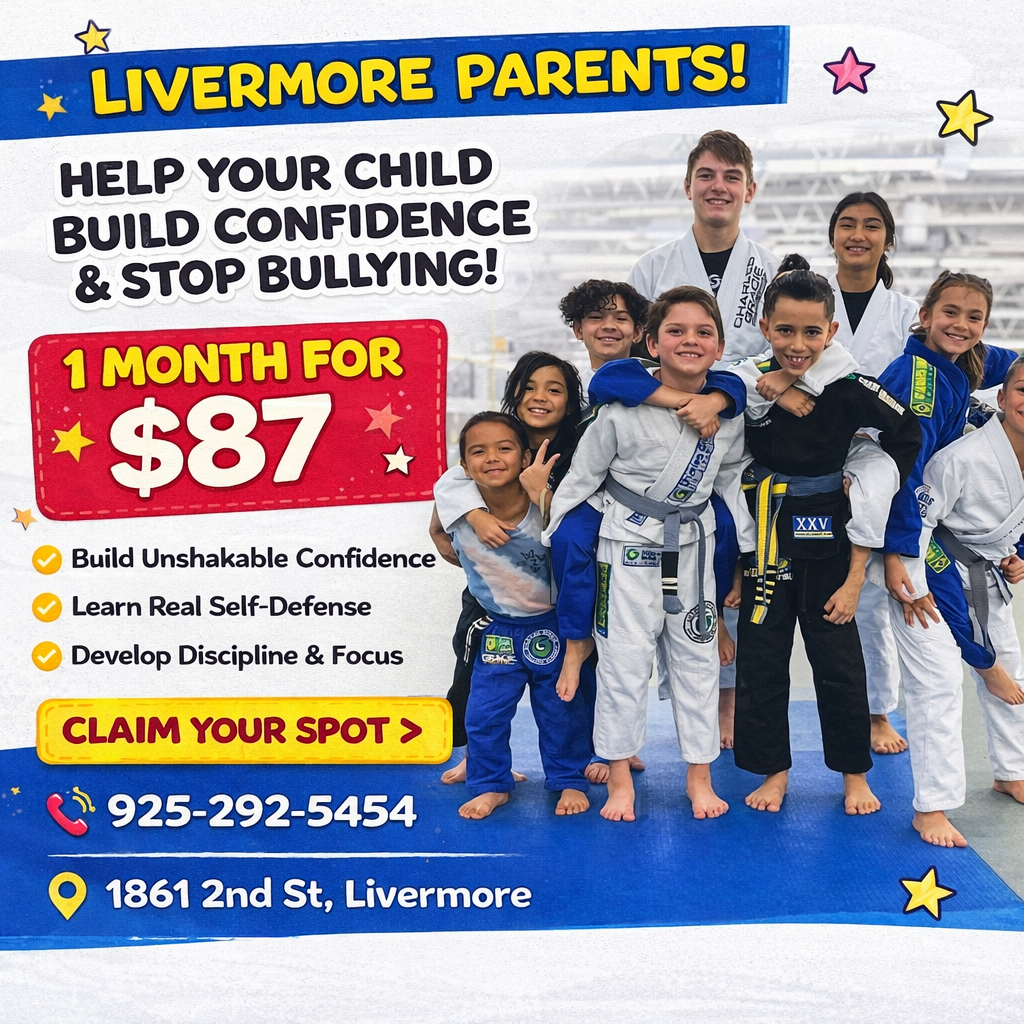 Charles Gracie Jiu-Jitsu Academy Livermore Facebook ad: Help Your Child Build Real Confidence