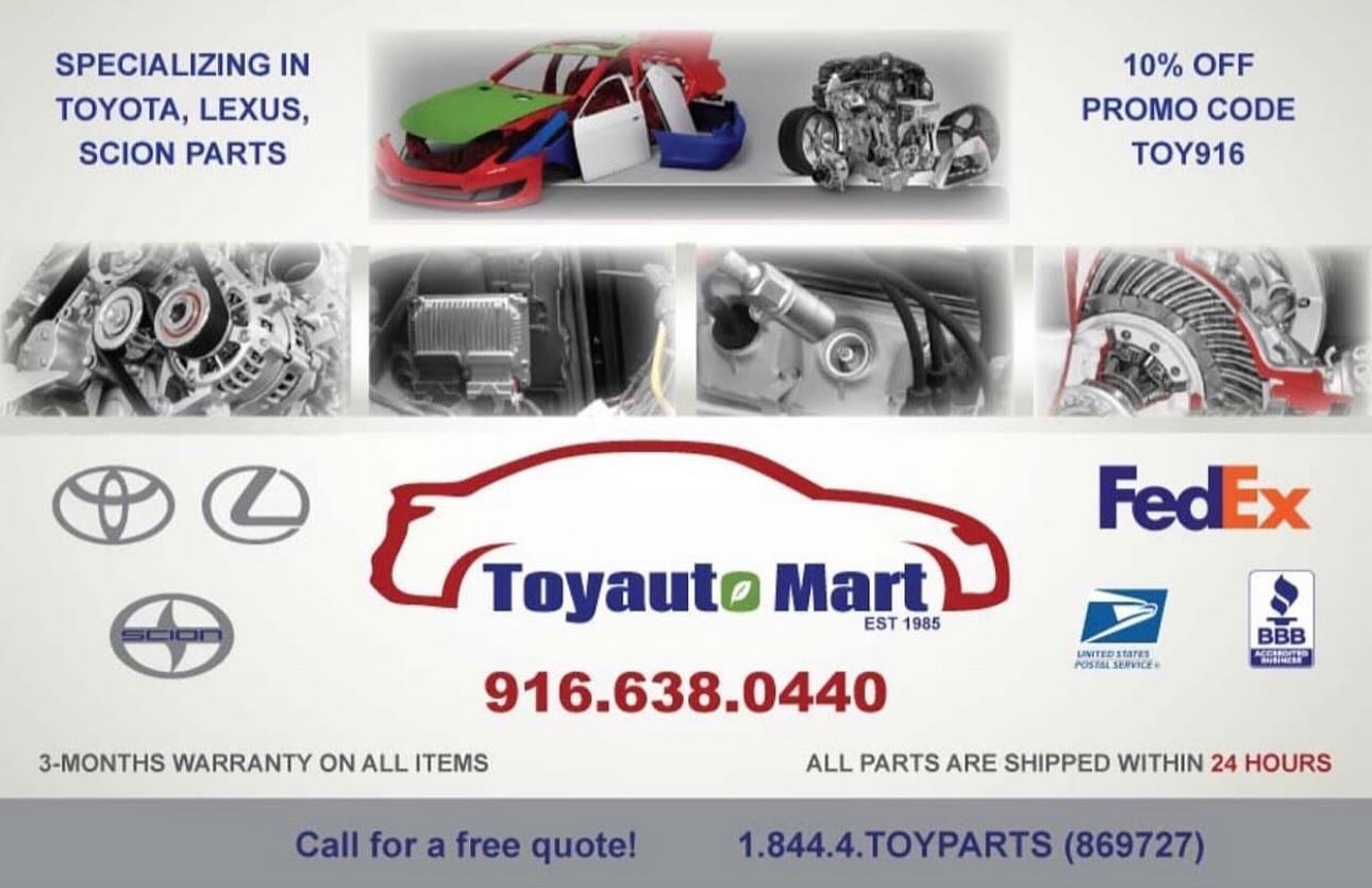 Toyauto Mart Facebook ad: YOUR HOME FOR HIGH QUALITY OEM USED,TESTED, WARRANTIED…