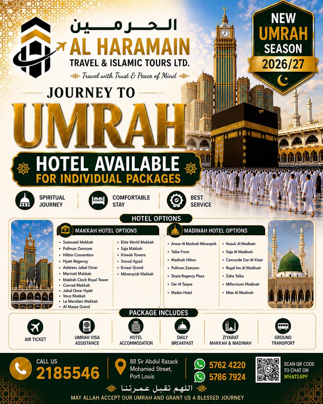 Al Haramain Travel & Islamic Tours Ltd Facebook ad: NEW UMRAH SEASON 2026/27
