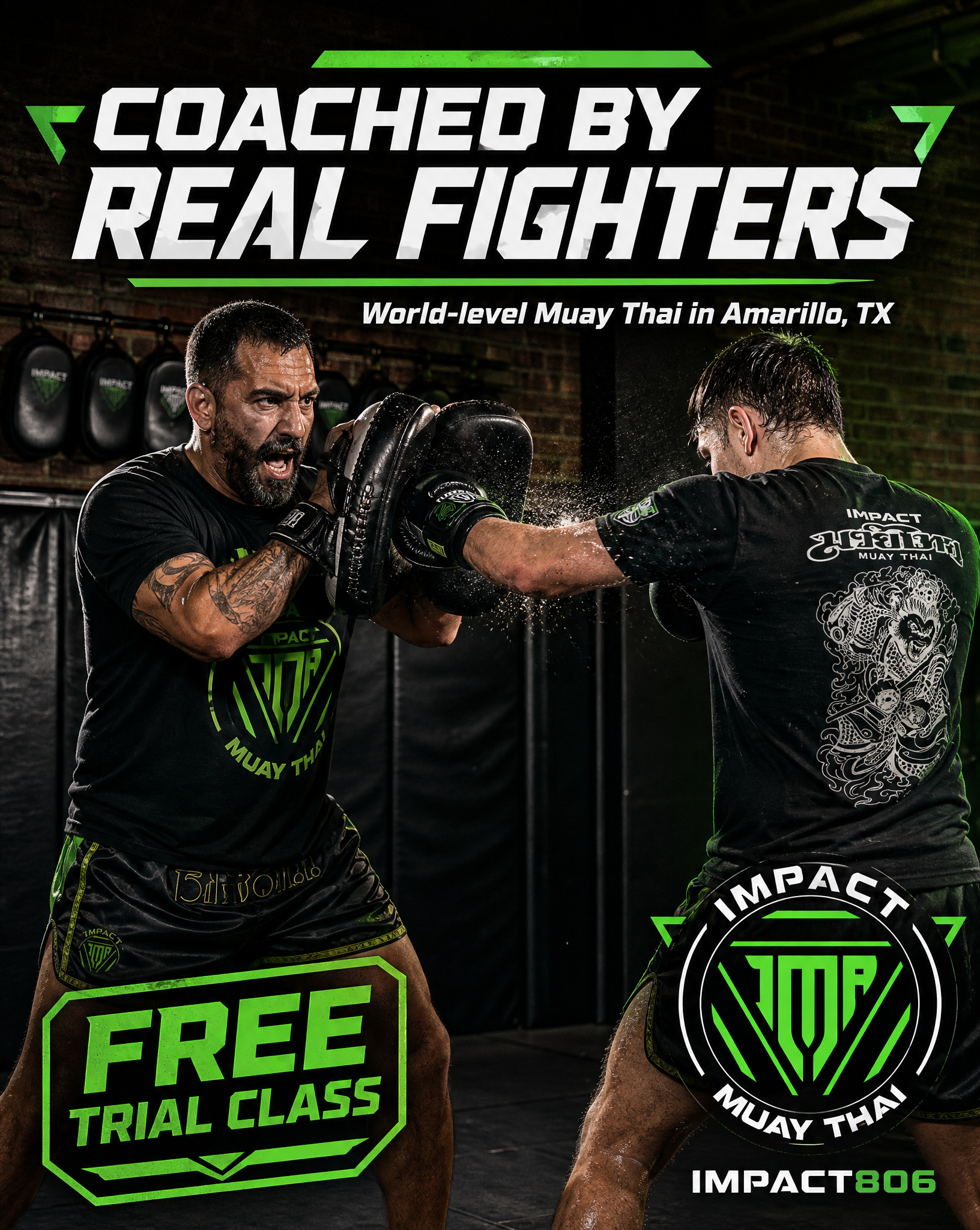 Impact Martial Arts Academy Facebook ad: Coached by Real Fighters