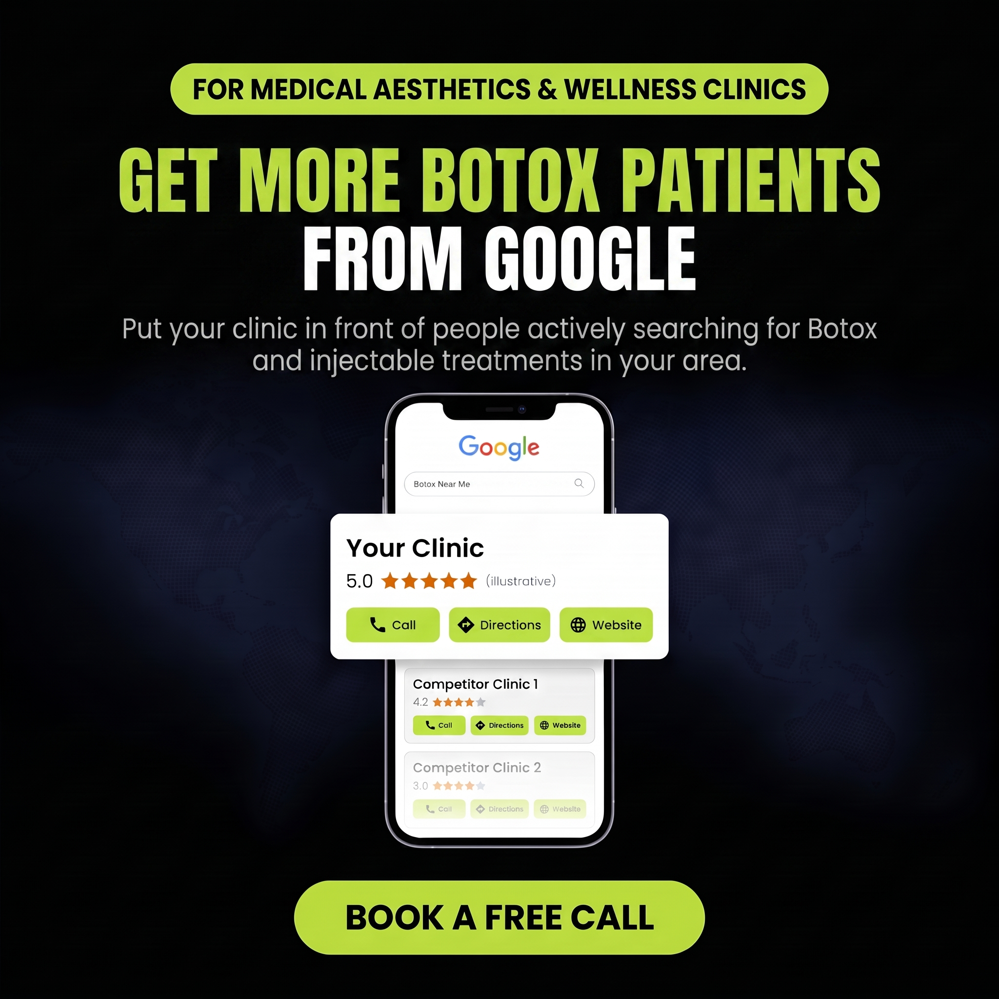 Clinic Fuse Facebook ad: Get More Aesthetic & Wellness Clients From Google.