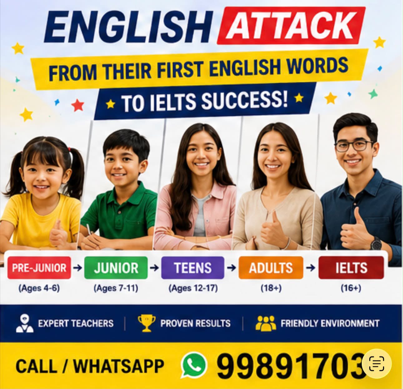 English Attack Private Institute Facebook ad: YOUR ENGLISH. YOUR FUTURE.